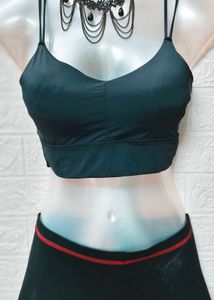 Black Spaghetti Sports Bra New Piece Freesize