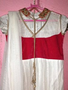 Pink Velvet &amp; Gold Embroidered Grown