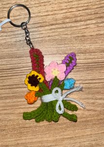 Floral Crochet Keychain