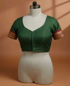 💚Elegant Green Saree Blouse
