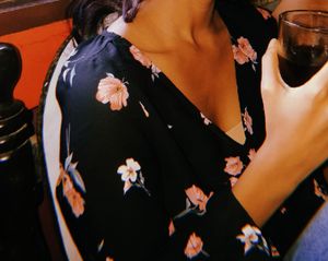 H&M Floral Print V-Neck Top