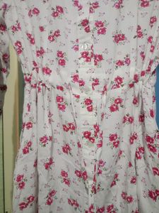 Floral Print White Dress