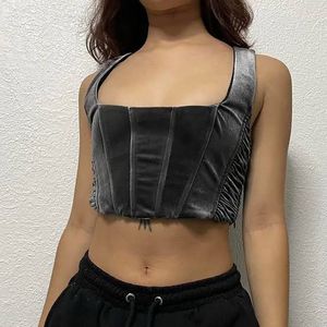 Original Zara Gray Velvet Corset Top