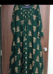 Libas Green Printed Leyered A-Line Kurta