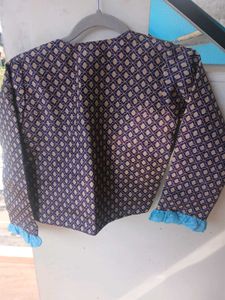 Patterned Purple Bolero Jacket