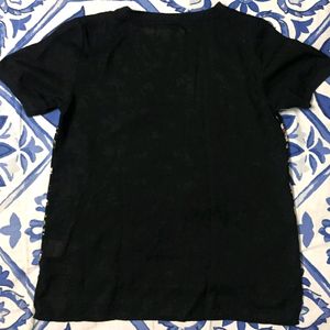 Van Heusen black floral chiffon top