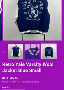 YALE University Quilted Varsity (Oversized Fit)