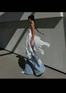 Ruffled Wide Leg Jeans