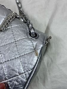 Silver Chain Detail Shoulder Bag