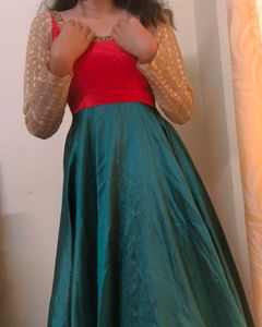 Heavy Wedding Mirror Work Gown