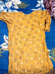 Printed Yellow Kurti