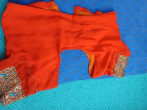 Orange Embellished Saree