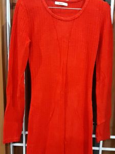 Red Woolen One Piece
