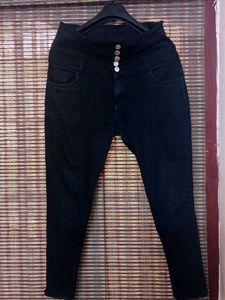 High-Waisted Black Jeans