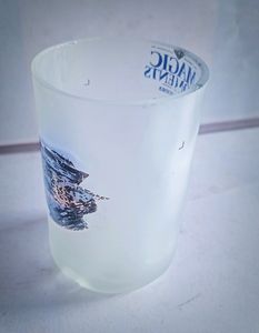 Hand made beautiful glass upcycled from vodka bott