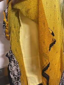 Yellow black Kaaftan with inner