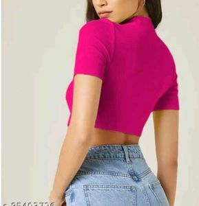 Hot Pink Crop Top &amp; Jeans