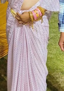 Sparkling Pink Saree