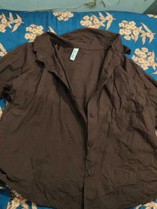 H&M Brown Button-Down Shirt