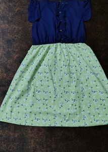 Frock And Chanderi Skirt With White Top
