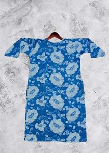 Women&#39;s Long Kurti Floral Hand Blocke Printed