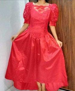 Luxe Bright Red Princess Engagement Gown 👸