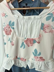 Corset Style Floral Print Top