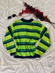 Green Striped Sweater