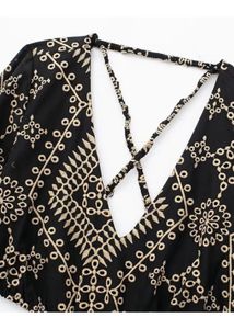 cutwork embroidred backless  Maxi Dress