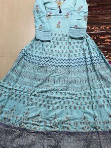 Elegant Blue Printed Kurta Set