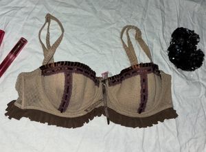 ֶָ֢⊹𐙚 Frills Brown / Beige Lace Bra 𐙚ֶֶָָ֢֢⊹