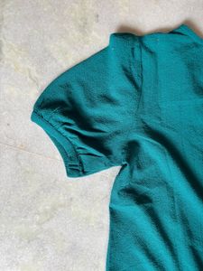 Green Button-Up Top