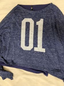 Navy Blue Knitted Winter Top