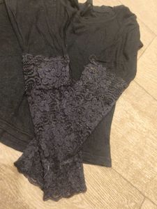 Net Chiknwork Sleeves Top