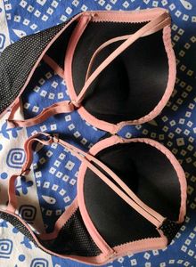 Enamor Black &amp; Pink Heavily Padded Underwired Push
