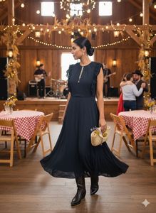 Elegant Navy Blue Dress