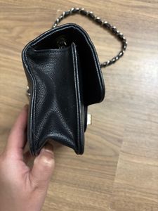Leather Black Sling Bag Small