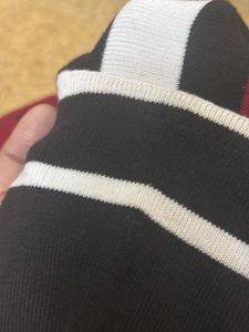 Maroon black And White Striped Dress