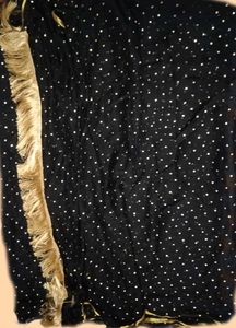 Black Saree with Gold Sequins