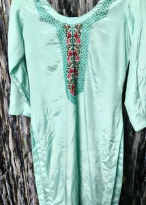 Embroidered Kurta set blue in colour fully stitche