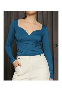 Shein sweetheart neck side ruched top