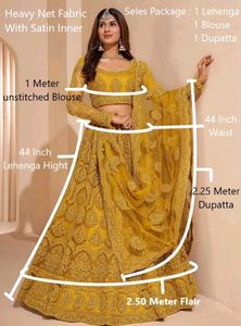 Gorgeous Yellow Lehenga Choli(semi stitched)