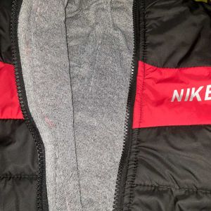 Men&#39;s Jacket With Zipper Hoodie, Black &amp; Red