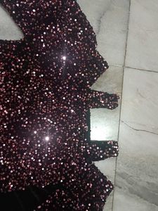 Sparkly Cold Shoulder Top