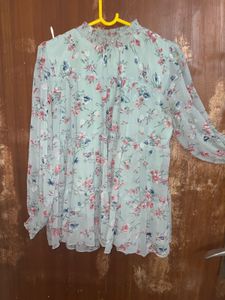 Floral Tiered Long Sleeve Top