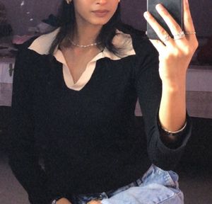 Black V Neck Top