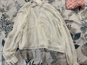 Zara Short White Top Brand New With Tag