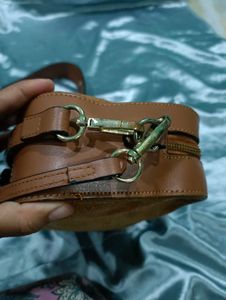 Brown Suede Leather Shoulder Bag