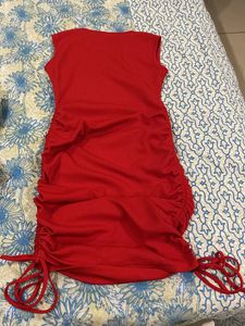 Red Drawstring One Piece