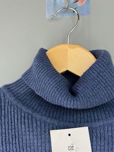Navy Ribbed Turtleneck Sweater